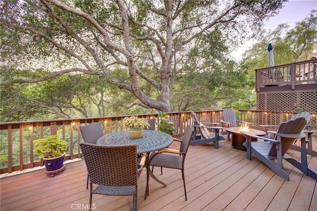 6362 Coffeeberry Ct, Avila Beach, CA 93424 - deck with a fire pit and outdoor dining area