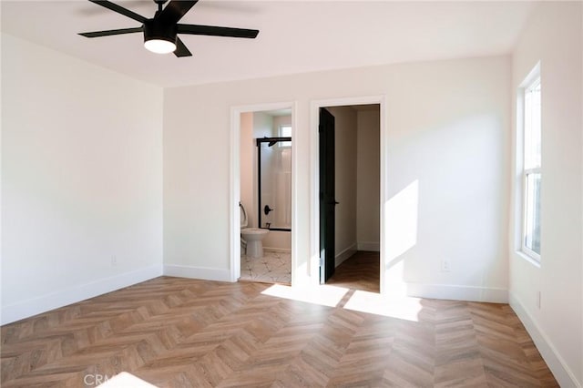 5916 Walnut Ave, Long Beach, CA 90805 - unfurnished bedroom with multiple windows, ensuite bathroom, and ceiling fan