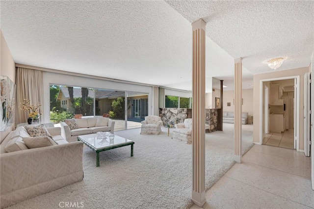 10020 Wystone Ave, Northridge, CA 91324 - living area with a textured ceiling and speckle patterned floor
