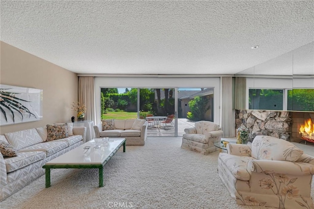 10020 Wystone Ave, Northridge, CA 91324 - carpeted living room with a textured ceiling