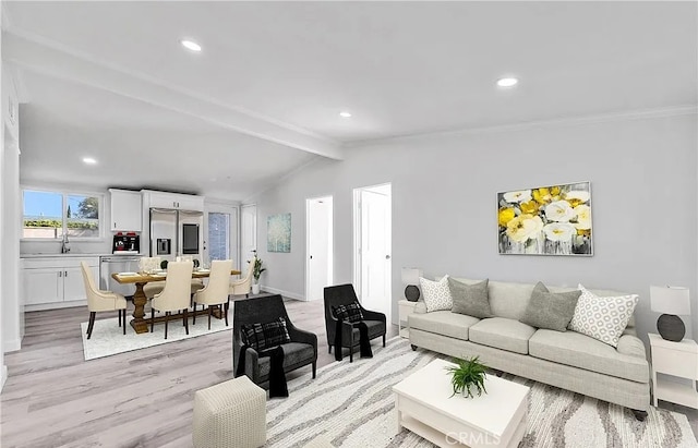 11912 Arthur Dr, Anaheim, CA 92804 - living room featuring light wood-style floors and recessed lighting
