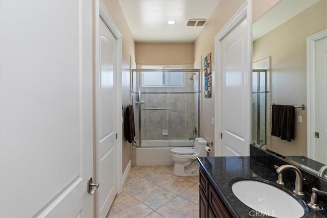 22515 Santa Clarita Corte, Perris, CA 92570 - full bathroom featuring vanity, combined bath / shower with glass door, and tile patterned flooring