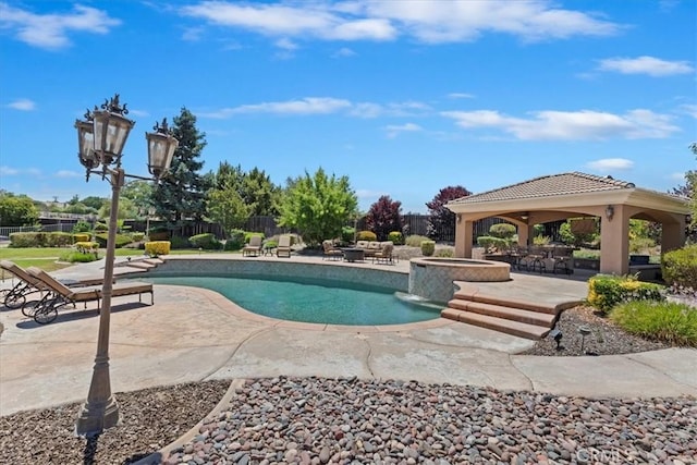 22515 Santa Clarita Corte, Perris, CA 92570 - view of pool with a gazebo, a patio, and a pool with connected hot tub