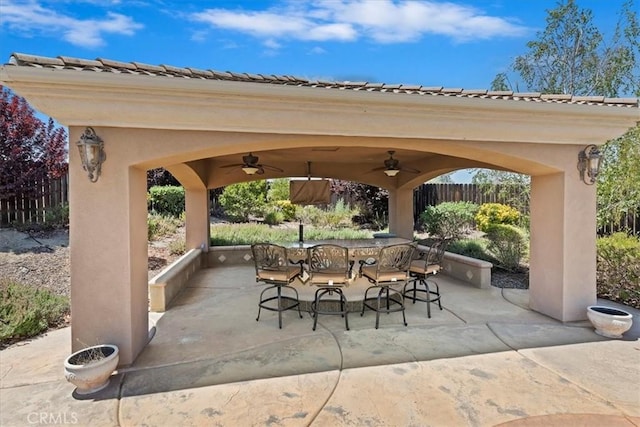 22515 Santa Clarita Corte, Perris, CA 92570 - view of patio / terrace featuring ceiling fan and a gazebo