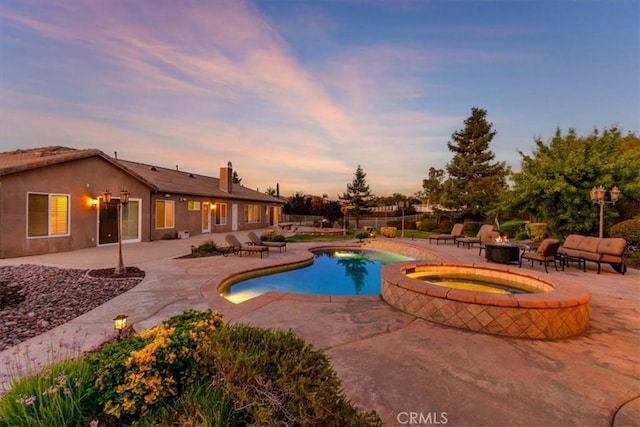 22515 Santa Clarita Corte, Perris, CA 92570 - view of swimming pool with a patio area and a pool with connected hot tub