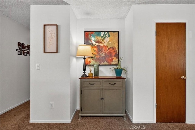 5566 Darrah Rd, Mariposa, CA 95338 - corridor with carpet flooring and a textured ceiling