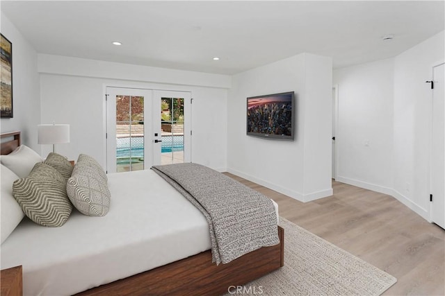 1214 Wilder St, Thousand Oaks, CA 91362 - bedroom featuring access to outside, french doors, light wood finished floors, and recessed lighting