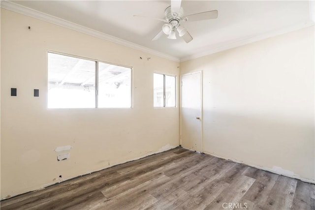 4576 166th St, Lawndale, CA 90260 - unfurnished room with wood finished floors, crown molding, and ceiling fan