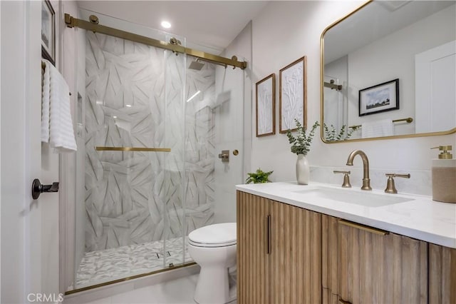 321 Orange Blossom Unit 166, Irvine, CA 92618 - bathroom featuring vanity and a marble finish shower