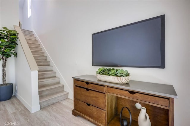 321 Orange Blossom Unit 166, Irvine, CA 92618 - stairway with wood finished floors and baseboards