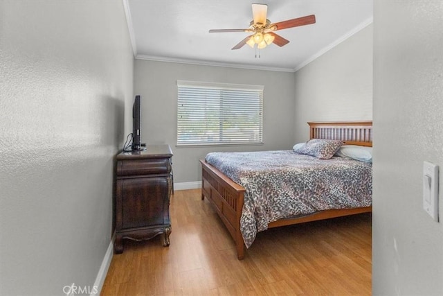 817 Granite Privado, Ontario, CA 91762 - bedroom featuring wood finished floors, crown molding, and ceiling fan