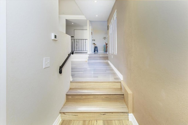 24093 Sargeant Rd, Ramona, CA 92065 - stairway with a textured wall and wood finished floors
