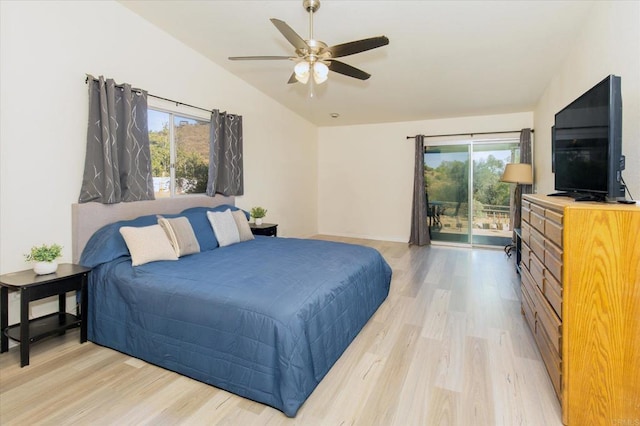 24093 Sargeant Rd, Ramona, CA 92065 - bedroom with access to outside, multiple windows, light wood-type flooring, and a ceiling fan