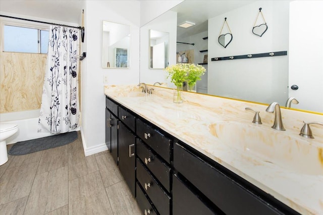 24093 Sargeant Rd, Ramona, CA 92065 - full bath featuring double vanity and shower / bath combination with curtain