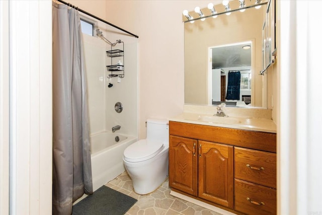 24093 Sargeant Rd, Ramona, CA 92065 - bathroom featuring shower / bath combination with curtain and vanity