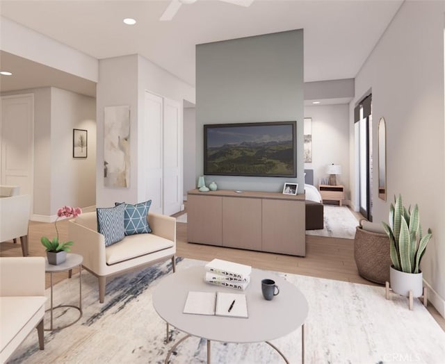 581 Higuera St Unit 210, San Luis Obispo, CA 93401 - living room with wood finished floors and recessed lighting