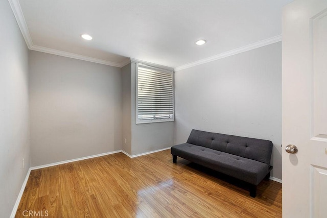 5325 Newcastle Ave Unit 319, Encino, CA 91316 - living area with light wood finished floors, crown molding, and recessed lighting