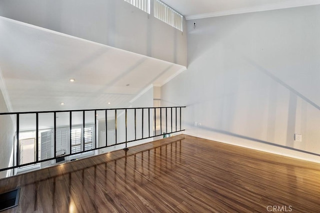 5325 Newcastle Ave Unit 319, Encino, CA 91316 - stairway with crown molding and wood finished floors
