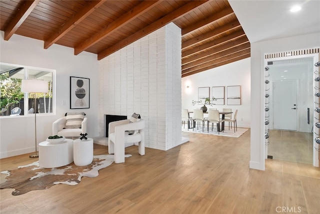 4701 Deseret Dr, Woodland Hills, CA 91364 - sitting room with wooden ceiling and light wood-style floors