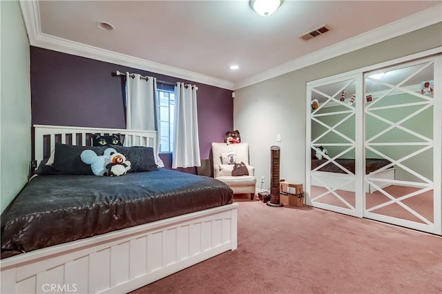 2975 Fernwood Ave, Lynwood, CA 90262 - bedroom with crown molding and carpet floors