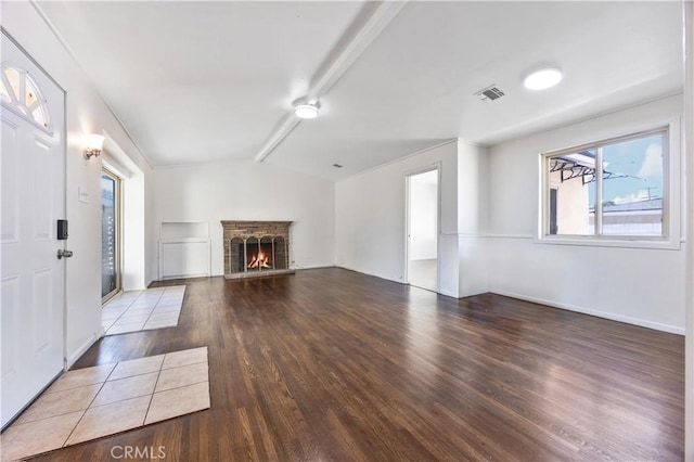 9720 Live Oak Ave, Temple City, CA 91780 - unfurnished living room with wood finished floors and a lit fireplace