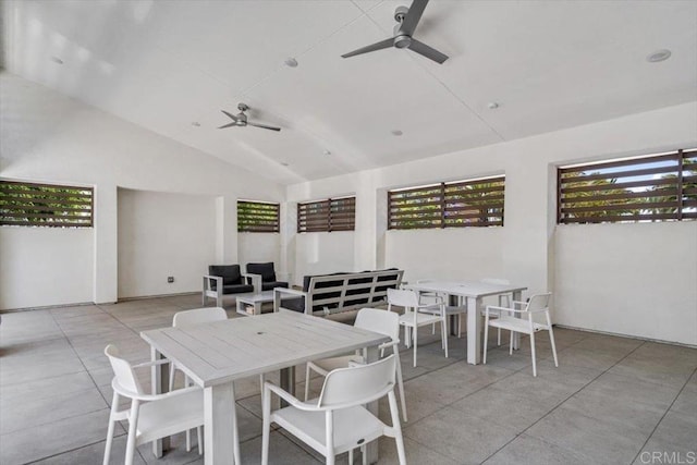 2013 Bravo Loop Unit 2, Chula Vista, CA 91915 - dining area with ceiling fan, vaulted ceiling, and plenty of natural light