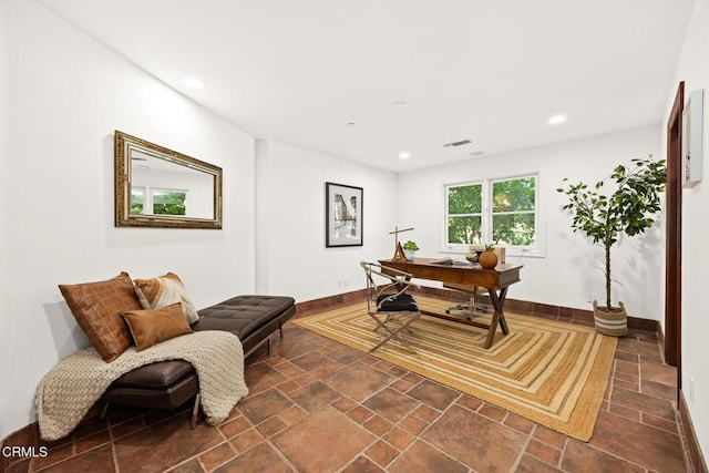 1533 Rancho Ave, Glendale, CA 91201 - home office featuring dark stone finish floors and recessed lighting