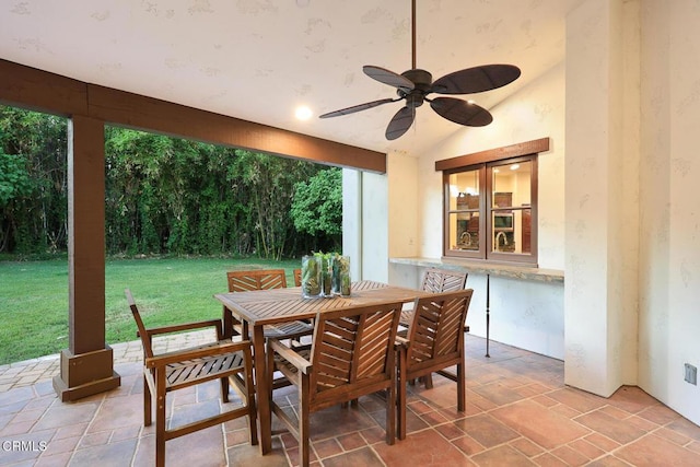 1533 Rancho Ave, Glendale, CA 91201 - view of patio featuring ceiling fan and outdoor dining space