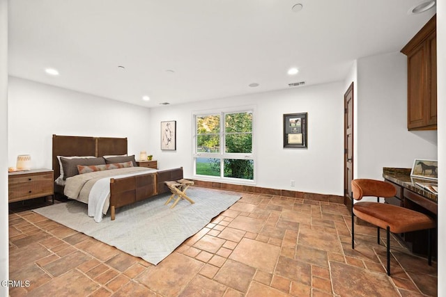 1533 Rancho Ave, Glendale, CA 91201 - bedroom with stone finish floors and recessed lighting