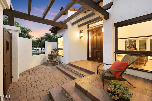 1533 Rancho Ave, Glendale, CA 91201 - patio terrace at dusk featuring a pergola