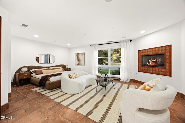 1533 Rancho Ave, Glendale, CA 91201 - bedroom featuring recessed lighting and a glass covered fireplace
