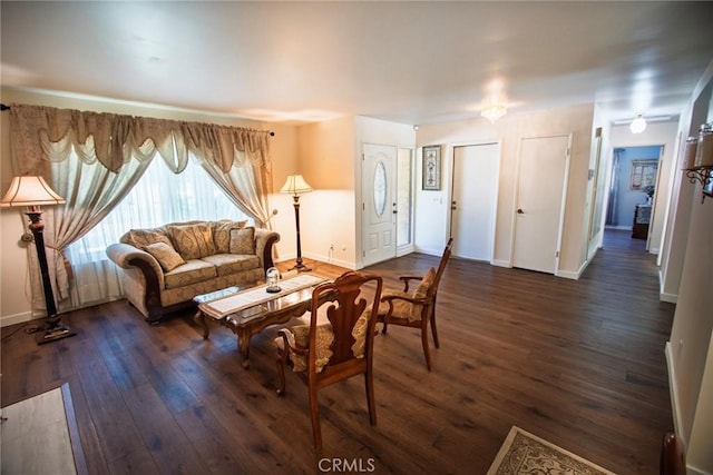 20716 Community St, Winnetka, CA 91306 - living area with wood-type flooring and baseboards