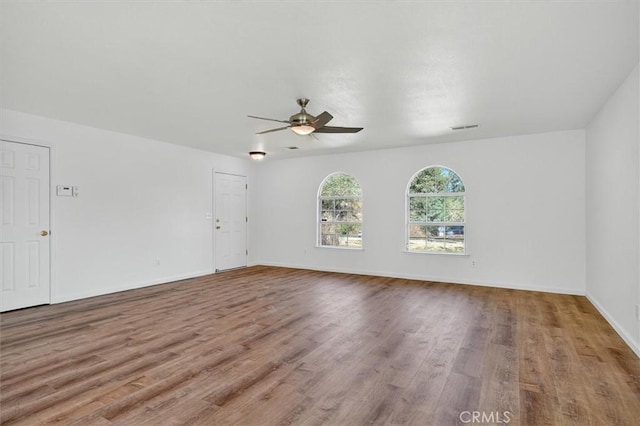 4729 Lookout Mountain Rd, Mariposa, CA 95338 - unfurnished living room featuring ceiling fan and wood finished floors