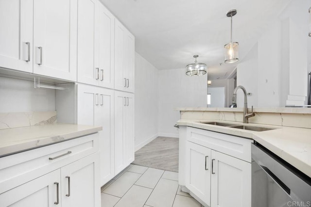 11375 Affinity Ct Unit 206, San Diego, CA 92131 - kitchen featuring dishwasher, white cabinetry, and pendant lighting