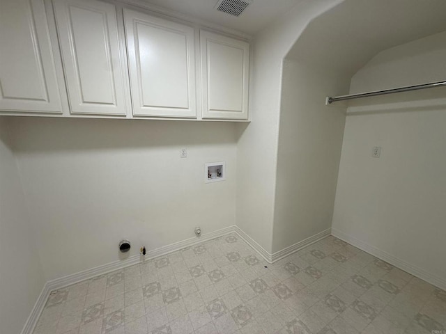 106 Chesapeake Ct, San Marcos, CA 92069 - laundry room featuring washer hookup, gas dryer hookup, light floors, and cabinet space