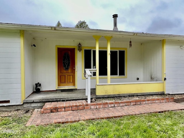21560 Bald Hill Rd, Fort Bragg, CA 95437 - doorway to property featuring covered porch