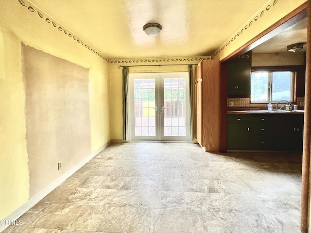 21560 Bald Hill Rd, Fort Bragg, CA 95437 - unfurnished dining area with french doors and plenty of natural light