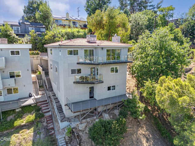 453 Frontenac Ave, Los Angeles, CA 90065 - rear view of property with a chimney and stairs