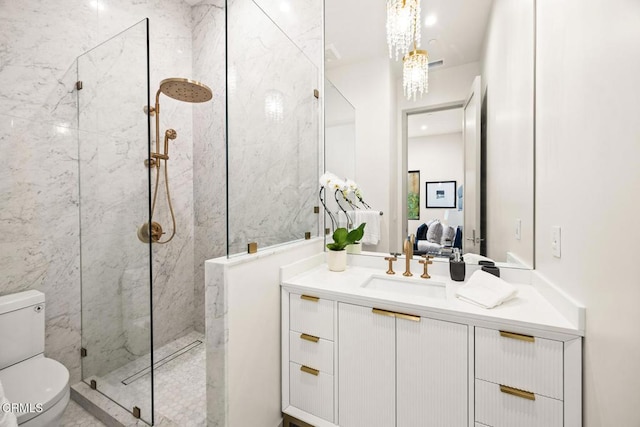 4828 Oakwood Ave, La Canada Flintridge, CA 91011 - ensuite bathroom with vanity and a marble finish shower