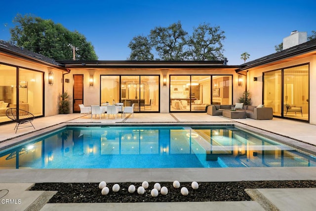 4828 Oakwood Ave, La Canada Flintridge, CA 91011 - view of swimming pool with an outdoor hangout area, a patio area, and a pool with connected hot tub
