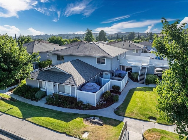 28023 Robin Ave, Saugus, CA 91350 - aerial perspective of suburban area featuring a mountainous background