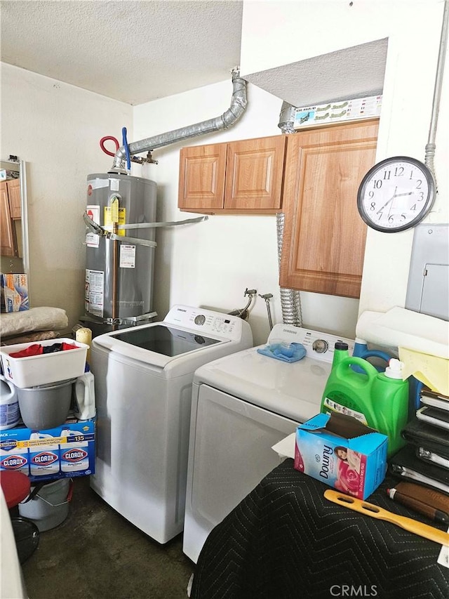 675 N Lark Ellen Ave, Covina, CA 91722 - laundry room with strapped water heater, separate washer and dryer, and cabinet space