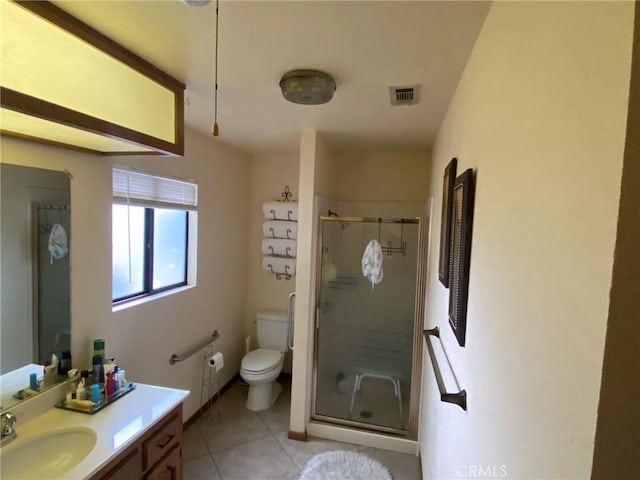 4323 Annisa Ave, Hemet, CA 92544 - bathroom with vanity, a shower stall, and tile patterned flooring