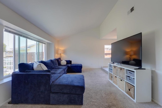 1547 Cochabamba St, San Diego, CA 92154 - living area featuring lofted ceiling and carpet floors