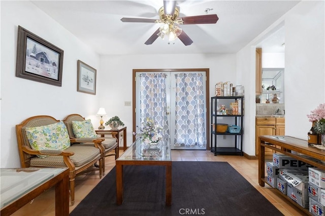 65380 San Lucas Rd, Lockwood, CA 93932 - sitting room featuring light tile patterned floors and ceiling fan