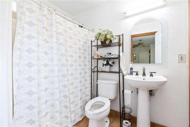 65380 San Lucas Rd, Lockwood, CA 93932 - full bath with a shower with shower curtain and a ceiling fan