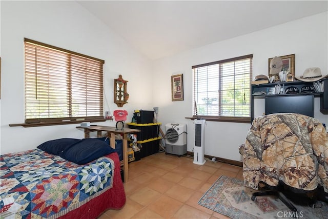 65380 San Lucas Rd, Lockwood, CA 93932 - bedroom with vaulted ceiling and light tile patterned floors