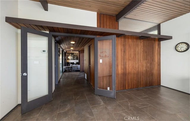 1653 W Cypress Ave, Redlands, CA 92373 - hallway featuring wooden ceiling