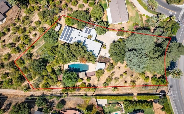 1653 W Cypress Ave, Redlands, CA 92373 - aerial overview of property's location featuring property boundaries highlighted