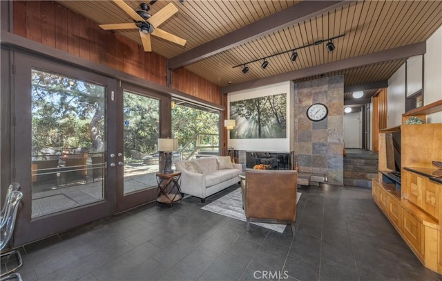 1653 W Cypress Ave, Redlands, CA 92373 - sunroom / solarium featuring beam ceiling